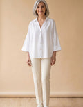 Lali | Camisa amplia de manga francesa - Blanco