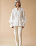Fátima | Camisa blanca de manga abullonada - Blanco