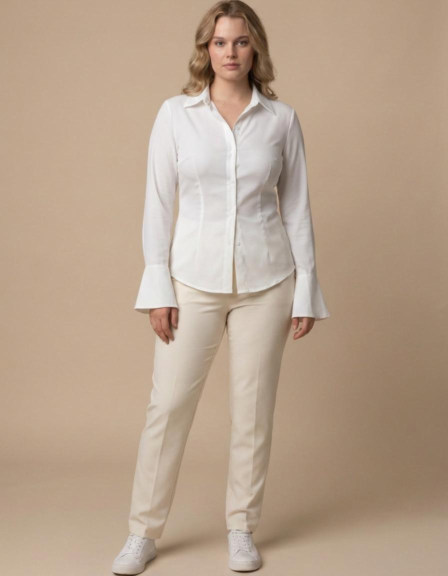 Isabel | Camisa entallada con espalda de cordones - Blanco
