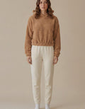 Elsa | Sudadera de borreguito con capucha y orejas - Camel