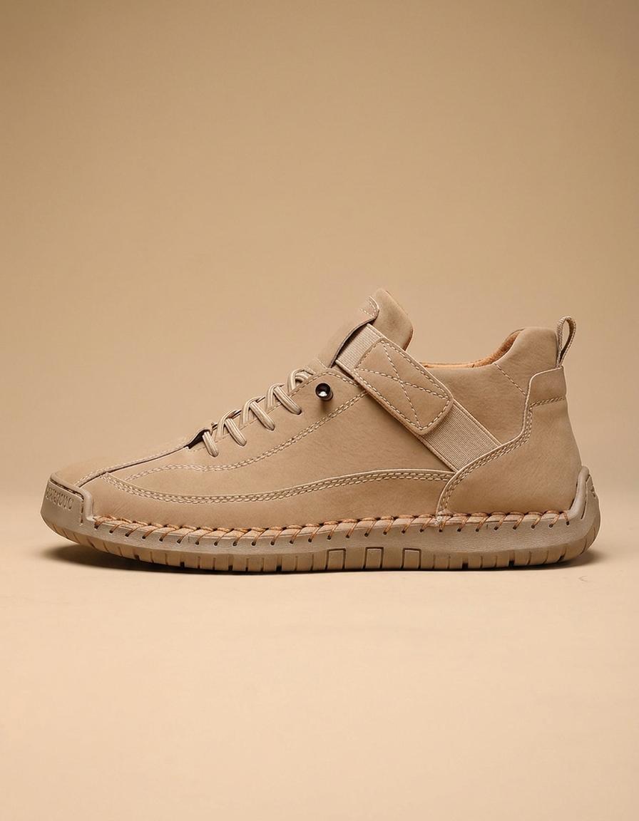 Olga | Zapatos casual de piel con costuras - Camel