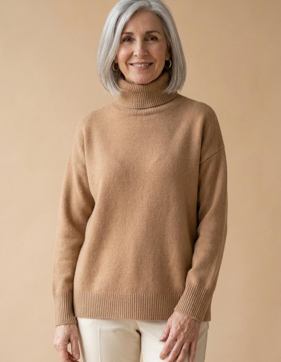 Miriam | Jersey de cuello alto oversize - Camel