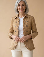 Macarena | Chaqueta con volantes relieve caqui - Caqui