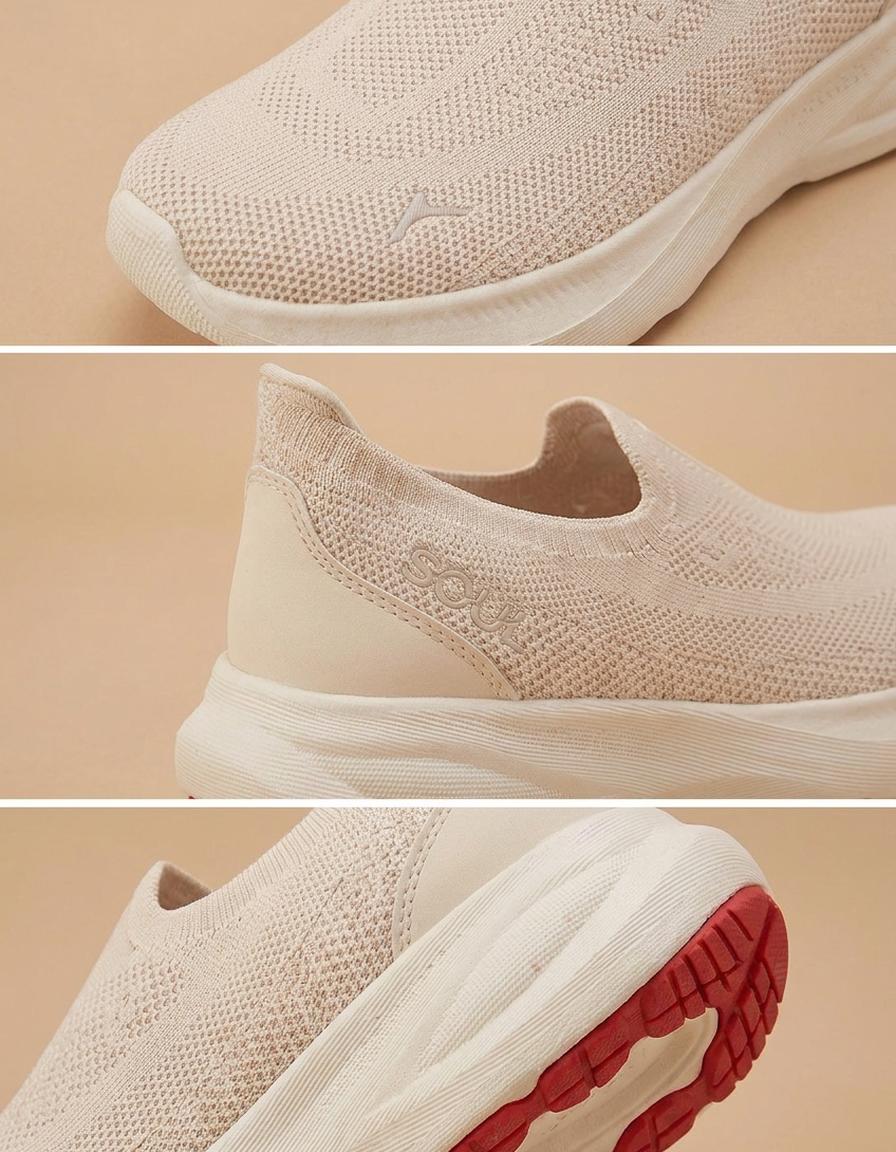 Mónica | Zapatillas de punto sin cordones - Crema