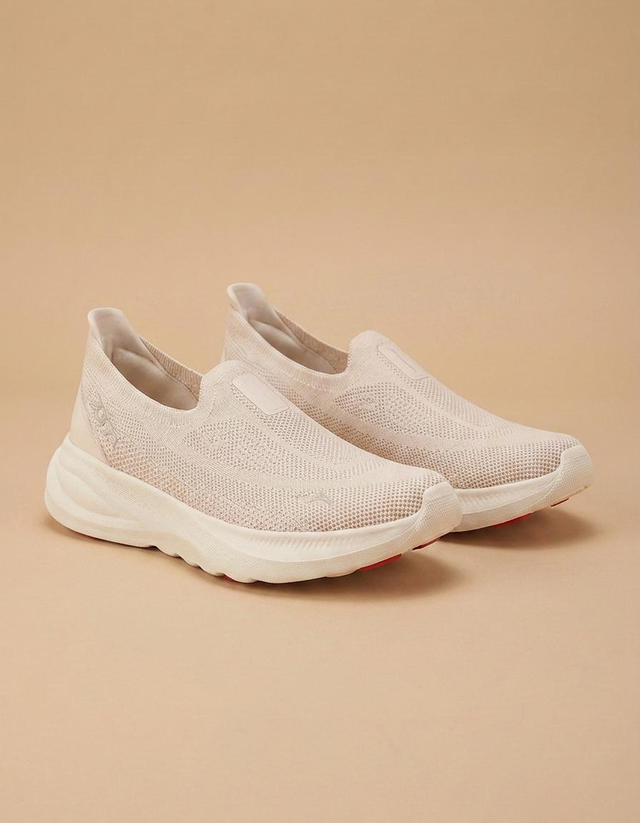 Mónica | Zapatillas de punto sin cordones - Crema