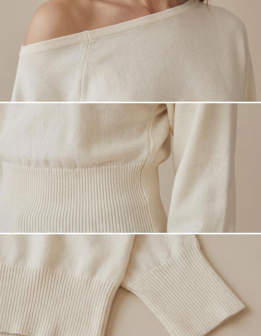 Montse | Jersey de hombros descubiertos - Crema