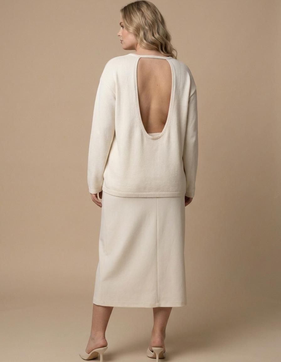 Neus | Jersey de espalda descubierta - Crema