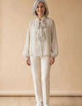 Itziar | Blusa de lunares con lazo al cuello - Crema