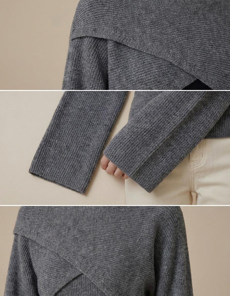 Natalia | Jersey corto cruzado - Gris
