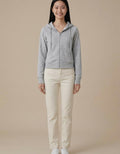 Ester | Sudadera ajustada con cremallera y capucha - Gris