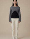 Natalia | Jersey corto cruzado - Gris