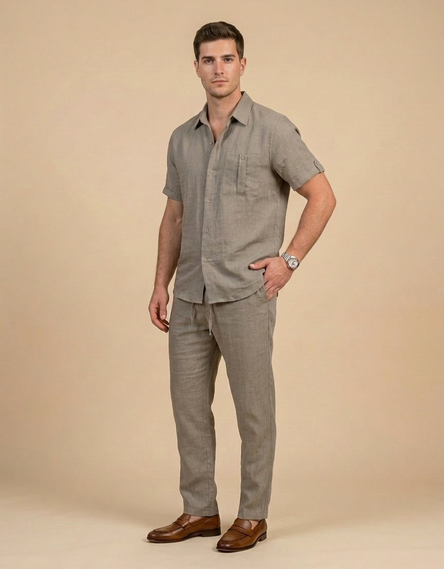 Bruno | Conjunto casual de dos piezas para hombre - Gris