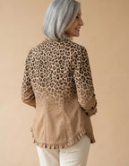 Celeste | Chaqueta con volantes leopardo degradado - Leopardo tostado