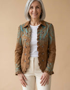 Coral | Chaqueta con volantes cachemira marrón - Marrón