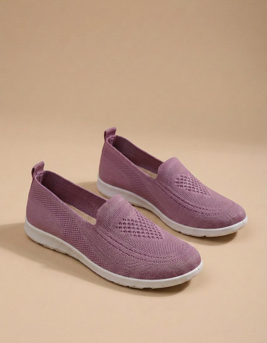 Elisa | Zapatillas planas de punto - Morado