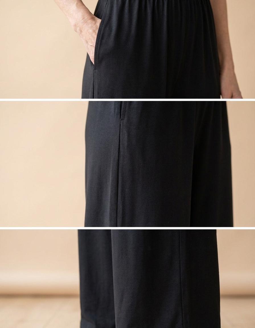 Olalla | Mono de tirantes con pierna ancha - Negro