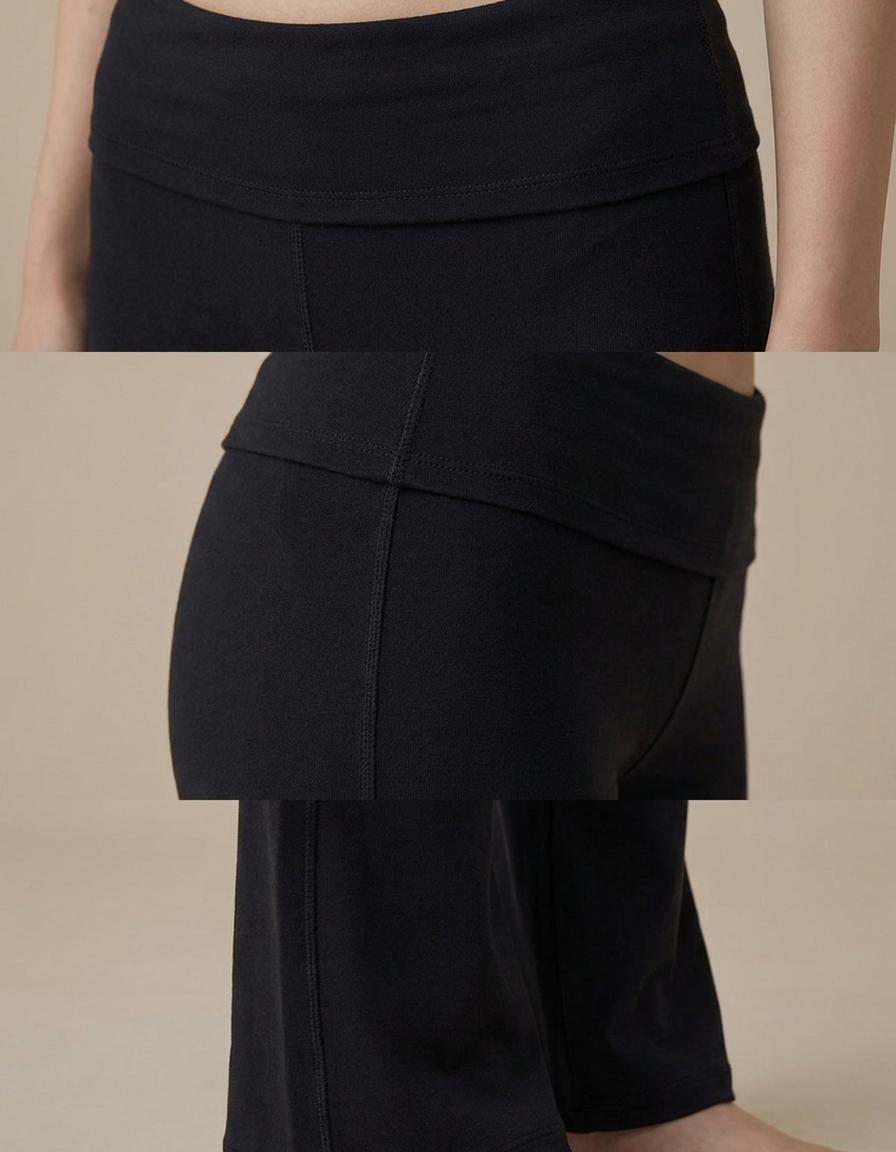 Alba | Conjunto top cremallera y pantalón campana - Negro