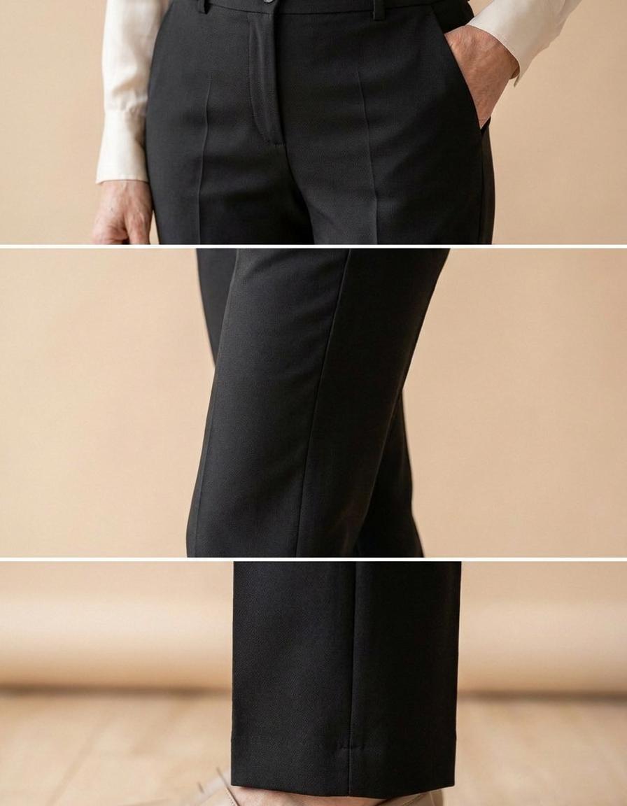 Carolina | Pantalón de traje tiro alto recto - Negro