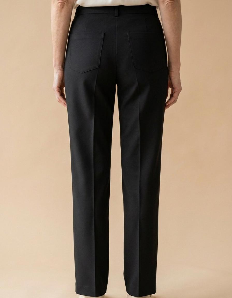Carolina | Pantalón de traje tiro alto recto - Negro