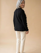 Estela | Chaqueta con volantes de punto negro - Negro