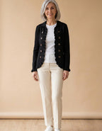 Estela | Chaqueta con volantes de punto negro - Negro