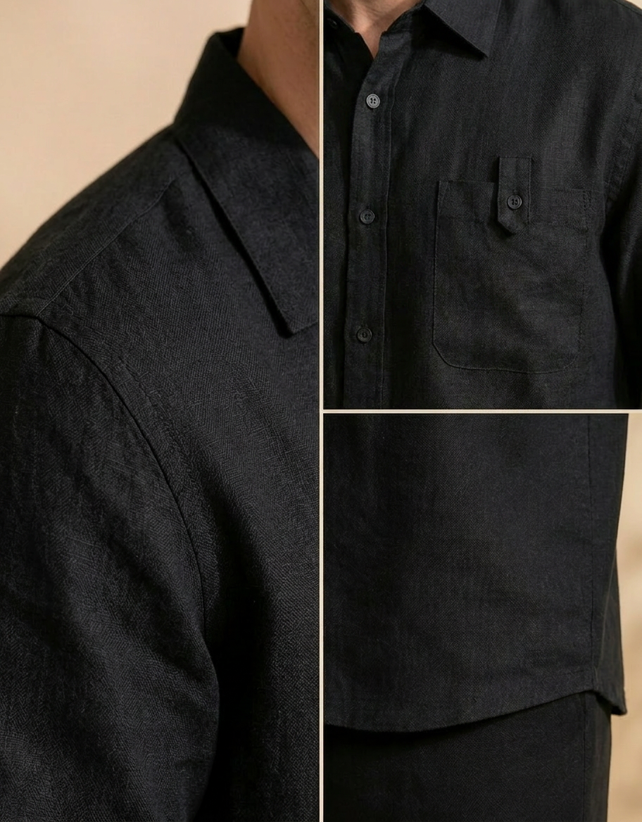 Bruno | Conjunto casual de dos piezas para hombre - Negro