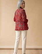 Diana | Chaqueta con volantes cachemira rojo - Rojo