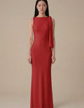 Marina | Vestido largo con detalle al hombro - Rojo