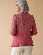 Valentina | Chaqueta con volantes cachemira rosa - Rosa