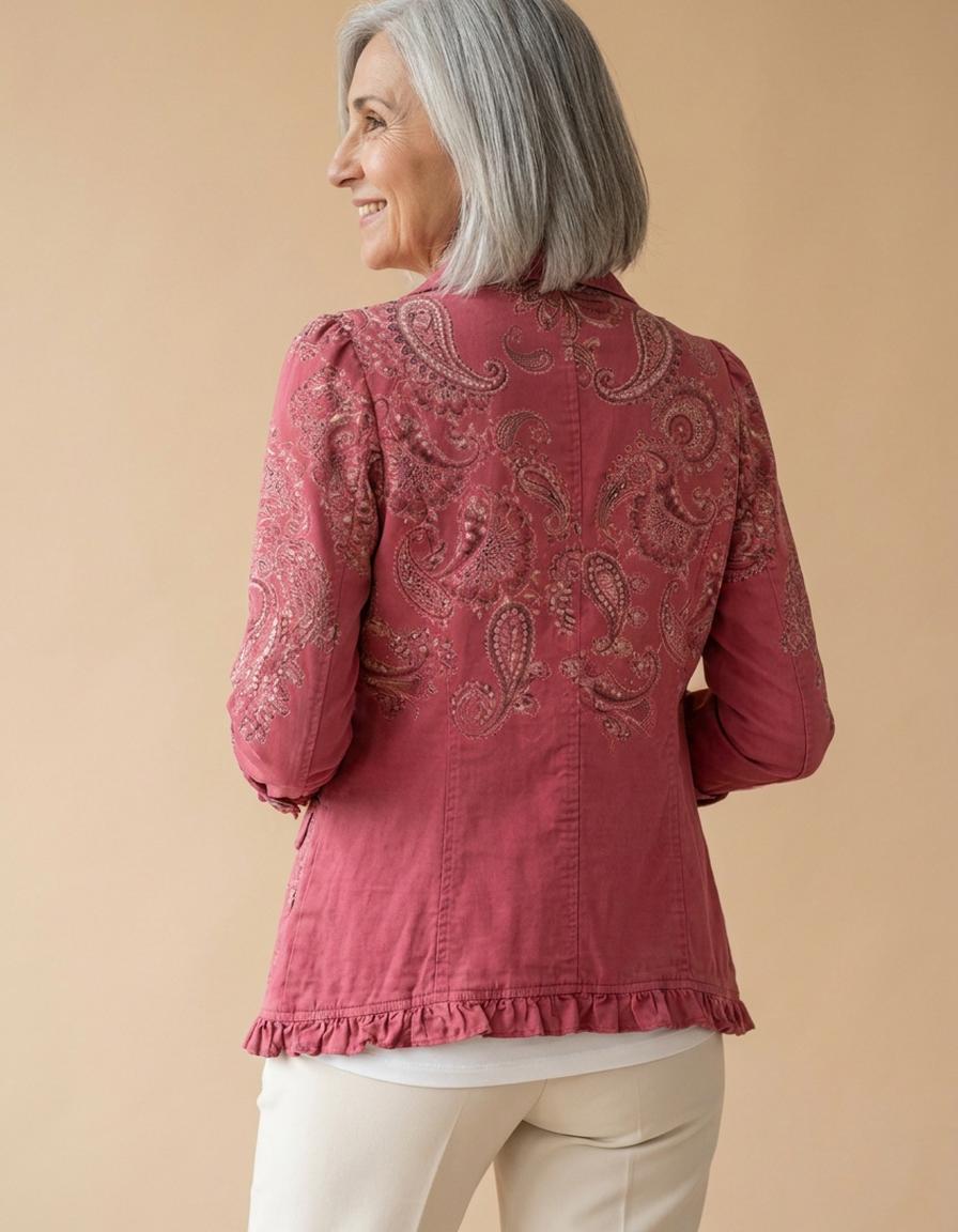 Valentina | Chaqueta con volantes cachemira rosa - Rosa