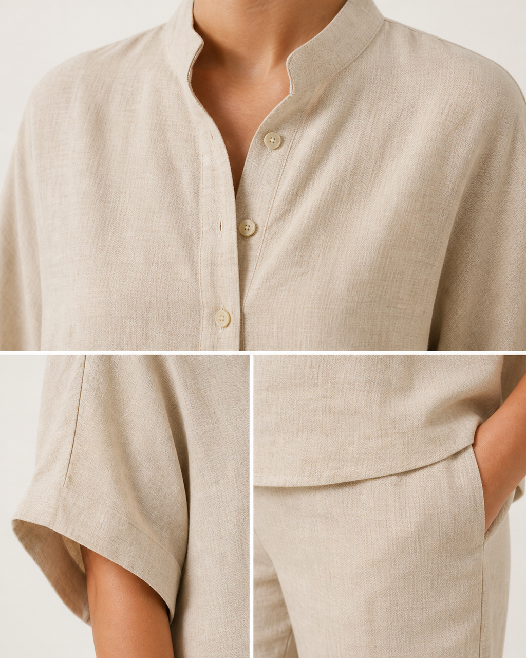Elia | Conjunto de algodón y lino con pantalón ancho