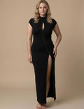 Vera | Vestido largo con cremallera - Negro
