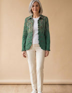 Cecilia | Chaqueta con volantes cachemira verde - Verde