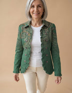 Cecilia | Chaqueta con volantes cachemira verde - Verde